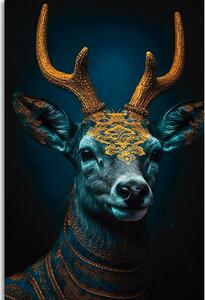 Obraz modro-zlatý jelen Varianta: 60x90