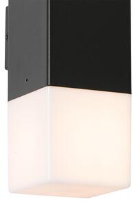 Venkovní nástěnné svítidlo černé s opálovým stínidlem 2-světlo IP44 - Dánsko