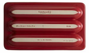 Forma na pečení 3 ks pařížských baget Emile Henry (Barva-červená - granátová)