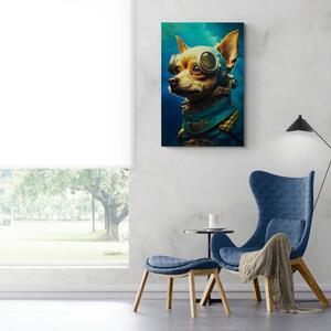 Obraz modro-zlatý pes Varianta: 60x90