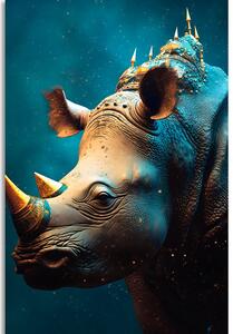 Obraz modro-zlatý nosorožec Varianta: 80x120