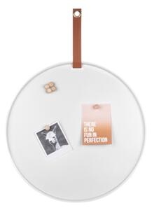 Závěsná kulatá nástěnka včetně popruhu a 6 magnetů Perky bílá 50 cm Present Time (Barva- bílá)