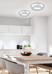 CLX Moderní stropní LED osvětlení GIOIA DEL COLLE, 18W, teplá bílá, 40cm, kulaté, stříbrné 98-66176