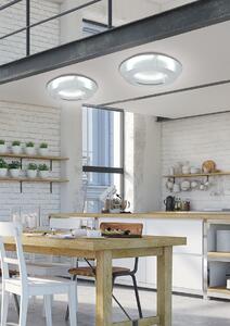 CLX Moderní stropní LED osvětlení GIOIA DEL COLLE, 18W, teplá bílá, 40cm, kulaté, stříbrné 98-66176