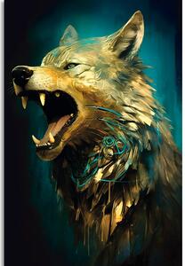 Obraz modro-zlatý vlk Varianta: 80x120