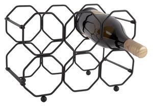 Skládací stojánek na láhve vína Honeycomb černá Present Time (Barva- černá)