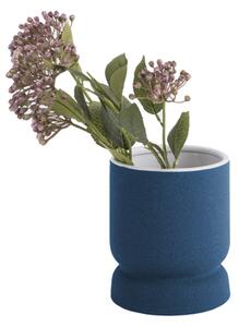 Keramická kulatá váza Cast rounded small 17 cm Present Time (Barva- tmavě modrá)