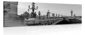 Obraz most Alexandra III. v Paříži v černobílém provedení Varianta: 150x50