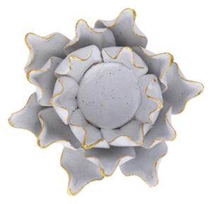 Svícen na čajovou svíčku ručně vyráběný 10,5 cm Flower Present Time (Barva- bílá)
