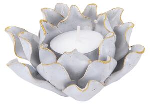 Svícen na čajovou svíčku ručně vyráběný 10,5 cm Flower Present Time (Barva- bílá)