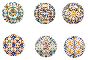 Jídelní 18-ti dílná sada talířů Medicea BRANDANI (barva - porcelán, žlutá,modrá,oranžová)