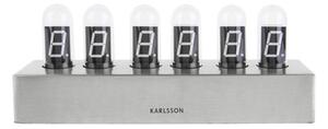 Stolní hodiny Cathode White LED Karlsson (Barva - stříbrná, bílá LED)