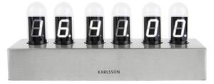 Stolní hodiny Cathode White LED Karlsson (Barva - stříbrná, bílá LED)