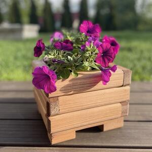 Dřevěný zahradní květináč AKSAMIT, teak, 250x250x200 (Krásné zpracování!)
