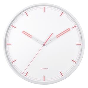 Nástěnné hodiny Dipped 40 cm Karlsson (Barva- bílá,korálově růžová)