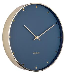 Nástěnné hodiny Petite 27 cm modré Karlsson (Barva- tmavě modrá,zlatá)