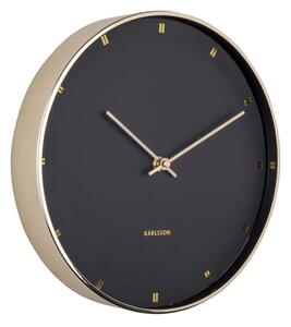 Nástěnné hodiny Petite 27 cm černě Karlsson (Barva- černá,zlatá)