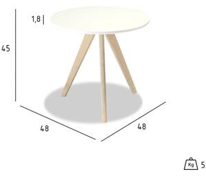 Konferenční stolek Porir - 48x45x48 cm (bílá, hnědá)
