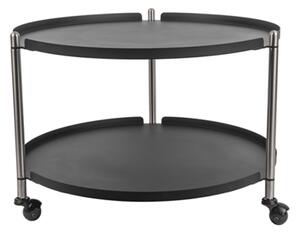 Konferenční stolek dvoupatrový pojízdný kulatý Thrill Leitmotiv (Barva - pískovaná černá)