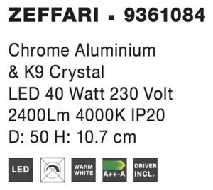 LED stropní svítidlo Zeffari 50 chrom