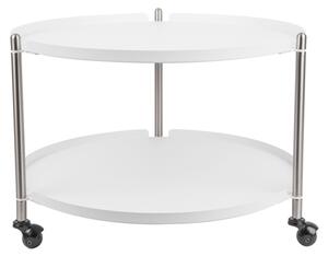 Konferenční stolek dvoupatrový pojízdný kulatý Thrill Leitmotiv (Barva - pískovaná bílá)