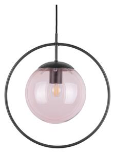 Závěsná lampa/lustr Round Framed Leitmotiv (Barva-růžové sklo)