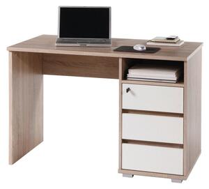 PSACÍ STŮL, bílá, Sonoma dub, 110/65/75 cm Xora - Kancelářské stoly