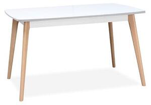 Jídelní stůl Endever - 130x76x85 cm (bílá, buk)