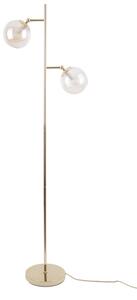 Stojací lampa se 2 žárovky Shimmer zlata Leitmotiv (Barva-třpytivá mosaz, jantarové sklo)