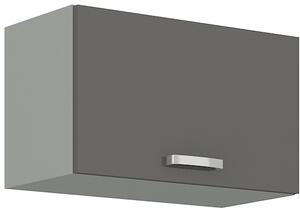 60 cm skříňka horní jednodveřová (otevírání nahoru) Barevné provedení: Grey - Šedá / Šedý lesk