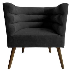 Semišové křeslo/židle Explicit Leitmotiv (Barva - černá)