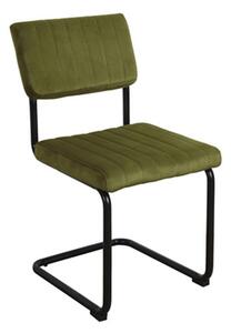 Jídelní sametová židle Keen Leitmotiv (Barva- mechově zelená)