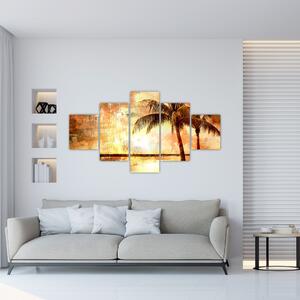 Obraz - Palmy na pláži (125x70 cm)