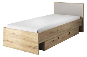 Dřevěná postel Kenny dub, šedá