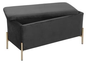 Velký sedák s úložným prostorem Snog XL Leitmotiv (Barva- černá, zlaté nohy)