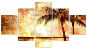 Obraz - Palmy na pláži (125x70 cm)