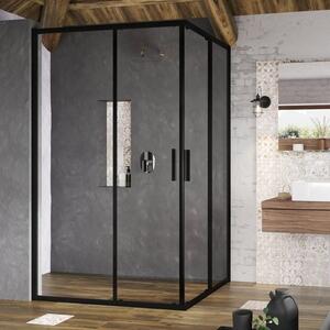 Ravak Blix Slim BLSRV2K+BLSRV2K sprchový kout čtvercový 80x80 cm Profil: Černá, Sklo: Hladké čiré