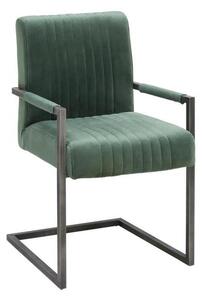 ŽIDLE S PODRUČKAMI, železo, samet, zelená, černá Ambia Home - Židle s područkami