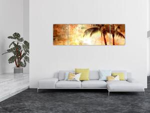 Obraz - Palmy na pláži (170x50 cm)