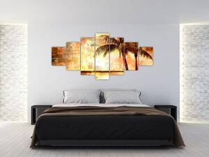 Obraz - Palmy na pláži (210x100 cm)