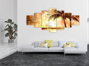 Obraz - Palmy na pláži (210x100 cm)