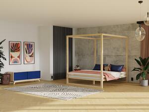 Dvoulůžková postel BALDEE - Nelakovaná, 200 x 200 cm