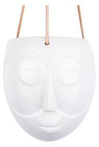 Závěsný porcelánový květináč Mask Present Time (Barva-bílá)