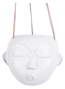 Závěsný porcelánový kulatý květináč Mask Round Present Time (Barva-bílá)