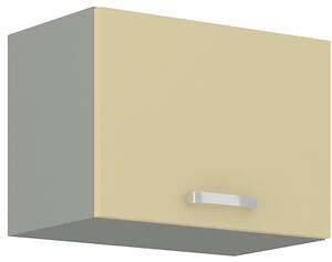 50 cm skříňka horní jednodveřová (otevírání nahoru) Barevné provedení: Karmen - Šedá/Krémový lesk