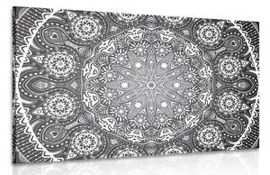 Obraz okrasná Mandala s krajkou v černobílém provedení Varianta: 90x60