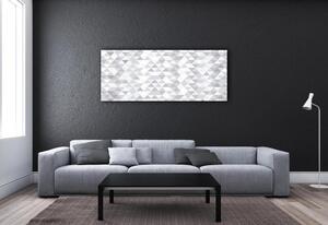 Fotoobraz skleněný na stěnu do obýváku Šedé trojůhelníky cz-obglass-125x50-77999938