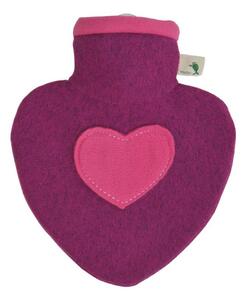 Termofor Hugo Frosch srdce s plstěným obalem, 1 l, růžová