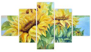 Obraz rozkvetlých slunečnic (125x70 cm)