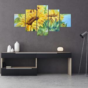 Obraz rozkvetlých slunečnic (125x70 cm)
